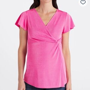 Women’s Gilli Maternity Pink V-Neck Wrap Top